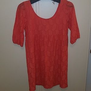 Coral Shift Dress
